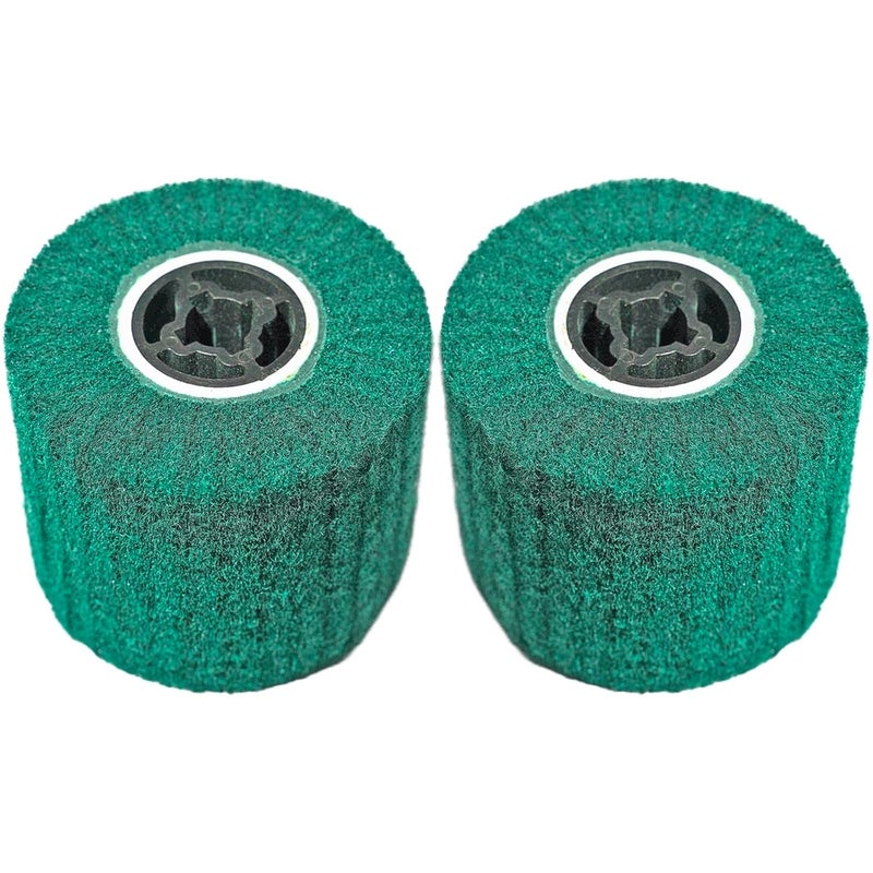 JONAS C 2 Pcs 240 Grit Burnishing Polishing Wheel Drum, 4.7" x 4" Abrasive Drawing Wheel Drum, Finishing Drum, Surface Conditioning Tool Drum for Metal, Wood, Plastic - Image 2